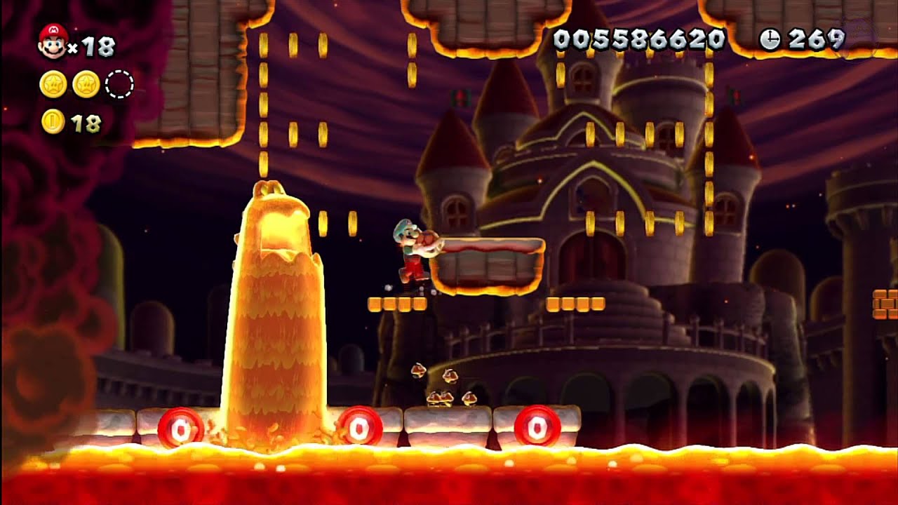 Peach's Castle2 MagmaRiver Cruise [New Super Mario Bros Wii U] YouTube