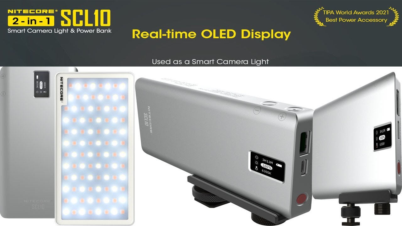 Nitecore 2 in 1 Camera light and Power Bank SCL10