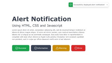 Alert Notification using HTML, CSS and Javascript