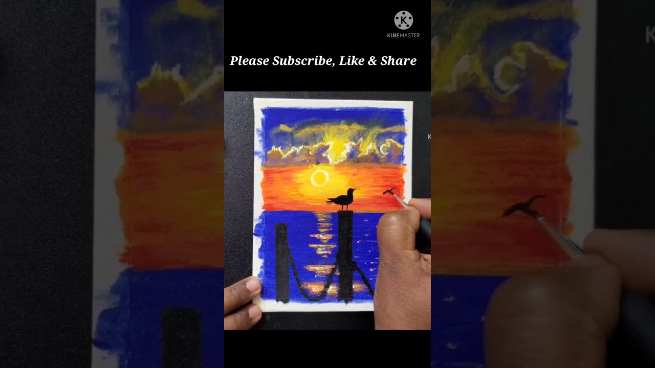 Sunset painting shorts/