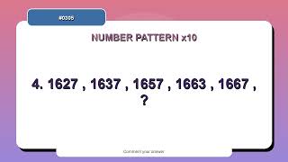 Number Pattern Challenge 10 Number Pattern Practice Questions