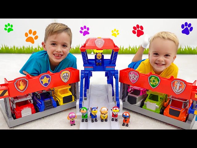 Vlad and Niki PAW Patrol Toy Trucks Rescue mission class=