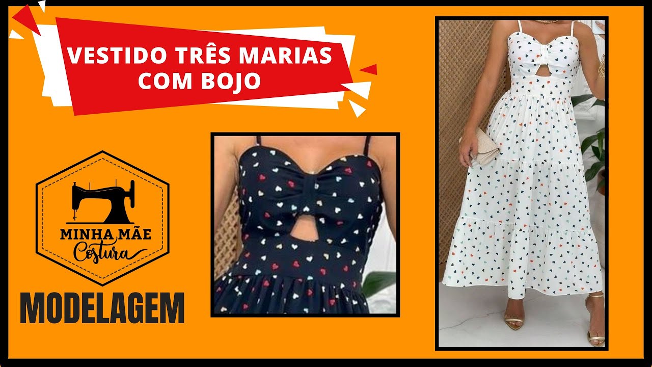Vestido três marias com bojo - modelagem