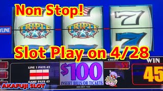 Non Stop Slot Play on April 28th High Limit Jackpot Handpay