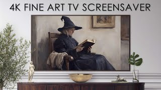 Halloween TV Art Screensaver Portrait of Witch TV Background Fall TV Art 4K Fine Art for TV