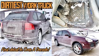 Car Detailing The DIRTIEST Work Truck | DISASTER Porsche Cayenne First Detail In Over A Decade!