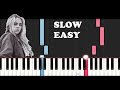 Billie Eilish - Idontwannabeyouanymore (SLOW EASY PIANO TUTORIAL)