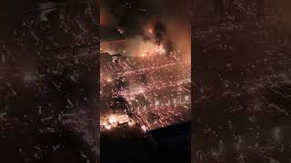 Aerial View of a devastating factory fire