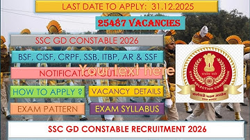 SSC GD NOTIFICATION | COMPLETE DETAILS | APPLICATION FORM FILL UP | LAST DATE TO APPLY #sscgd 