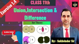 Chapter 1(Sets)Class 11th/NCERT Maths/Union/Intersection/Difference/Sukhvinder/HTET/CSIRUGCNET/AIR07