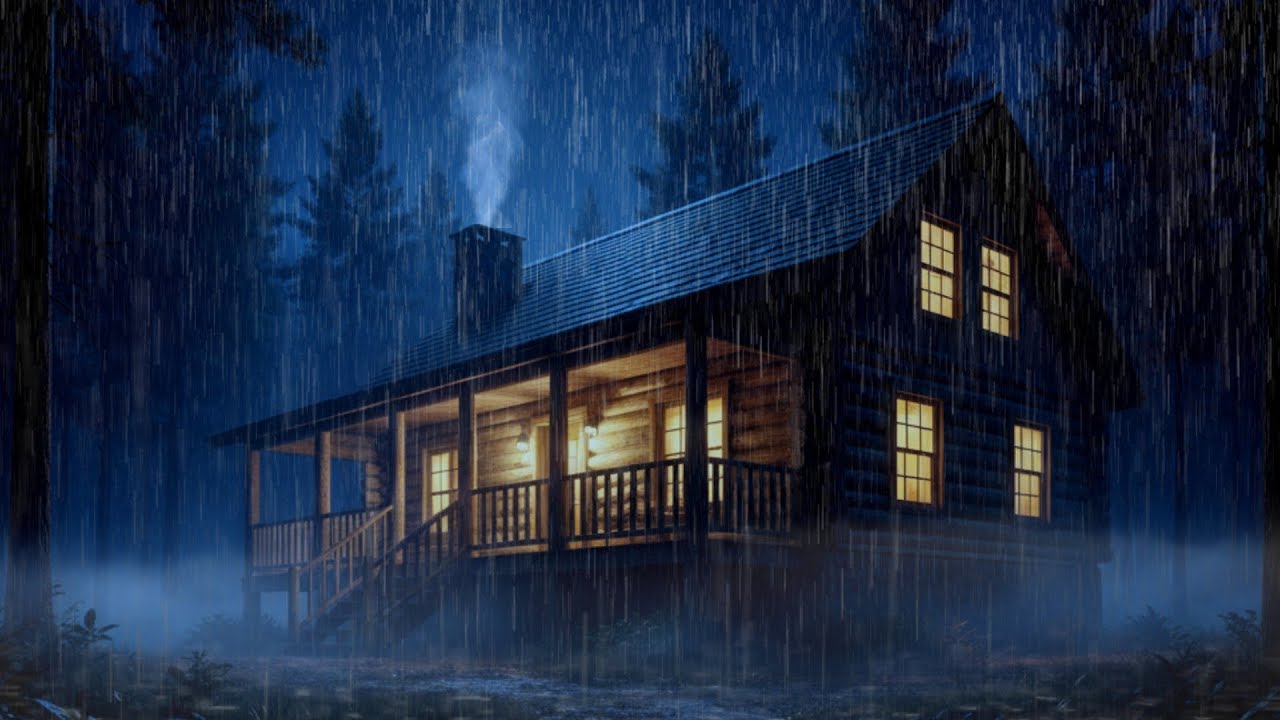 Heavy Rain Sounds 1 Hour 20 Minutes | Safe Inside a Cozy Cabin Storm 🌧️ (No Ads)