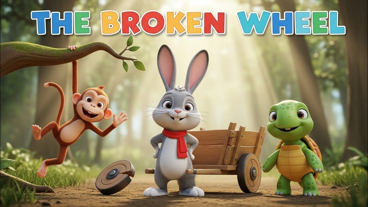 Сломанное колесо | Моральная история для всех | История кролика, обезьяны и черепахи
