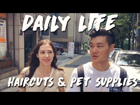 DAILY LIFE - Haircuts & Pet Supplies Stores in Seoul 국제커플의 일상: 헤어컷 & 펫샵 (자막 CC)