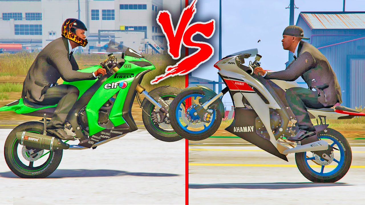 Kawasaki Ninja ZX10R Vs Yamaha YZF R6! (GTA V PC MODS) YouTube