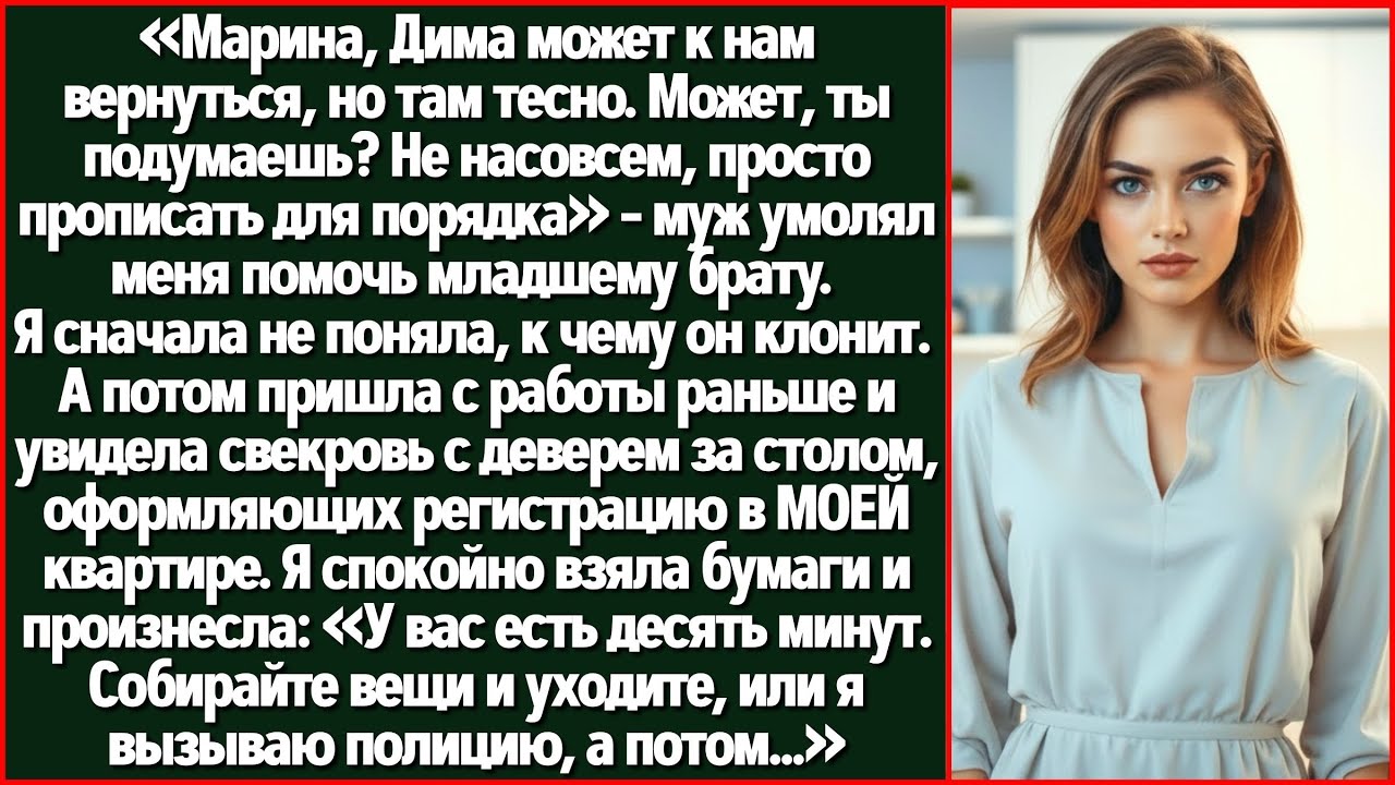 Мама, Дима Будет Здесь Жить Теперь, Это Же Брат Мужа! Свекровь Прописала Деверя В МОЮ Квартиру...
