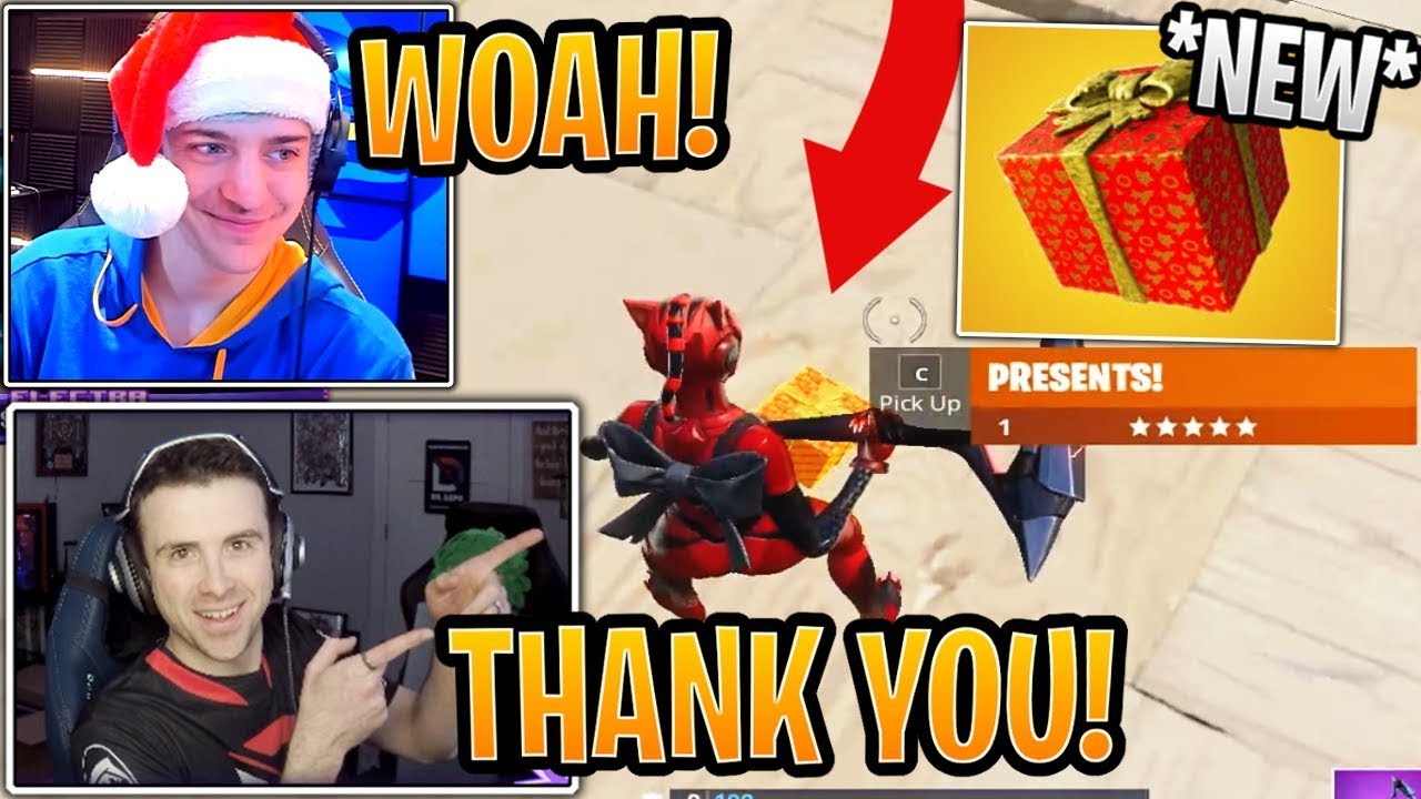 Streamers First Time Opening *NEW* Presents Item in Game! Fortnite