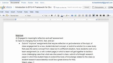 BYU-H Framework For Student Learning - Engage Assignments