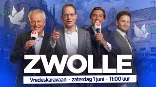 LIVE: Thierry, Gideon, Pepijn en Ralf met de Vredeskaravaan in Zwolle!