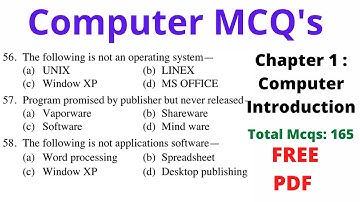 Rvunl/Jvvnl IA Objective Computer General knowledge |  Chapter 1 Computer : An Introduction