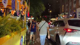 Walking in NYC's nightlife. Lower Manhattan