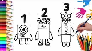 How to Draw Numberblocks 1, 2, 3 | Easy Drawing for Children