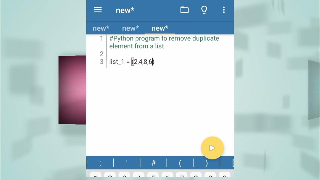 Python Program to Remove Duplicate Elements from a List - YouTube