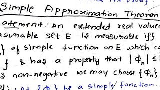 Converse part of Simple Approximation Theorem.