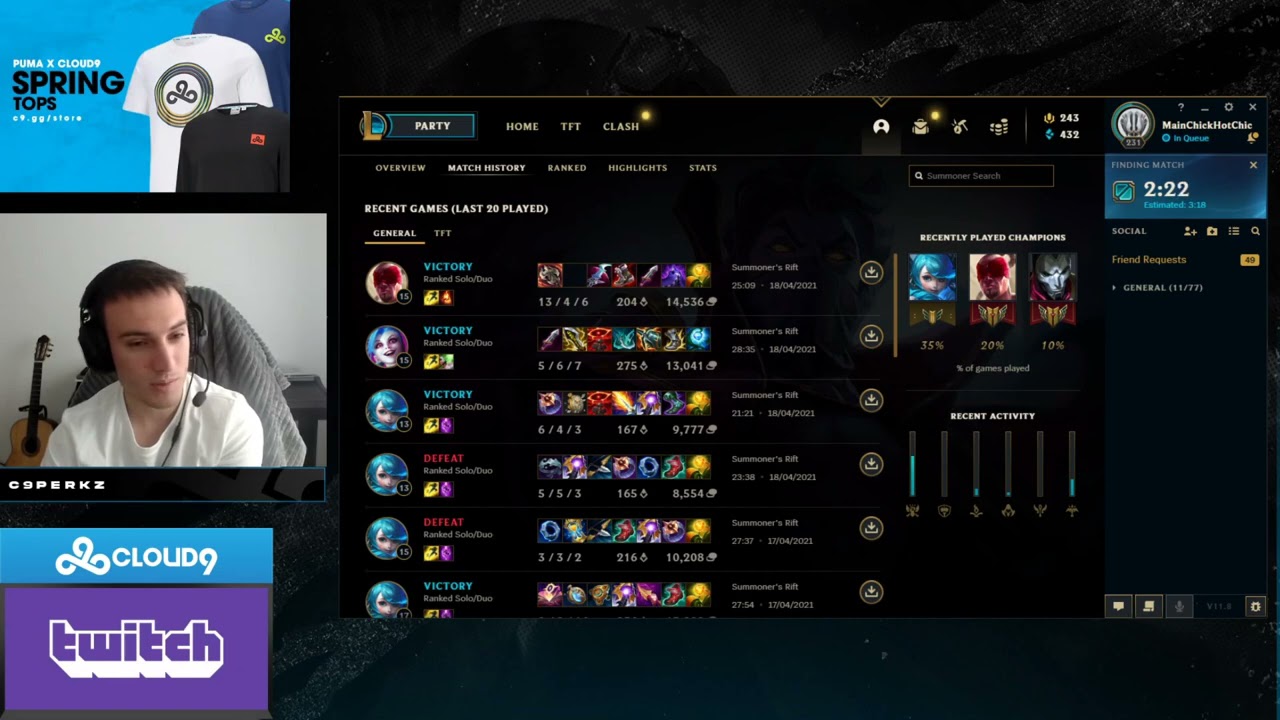 What does Perkz do on vacation?