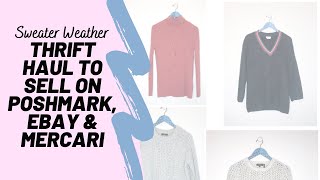 Sweater Weather Thrift Haul to Resell on Poshmark, Ebay, and Mercari + Check Comps With Me!