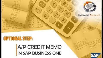 OPTIONAL STEP: A/P CREDIT MEMO IN SAP B1