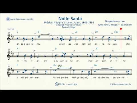 Natal - NOITE SANTA - ( Notas musicais, letra, acordes, karaoke ) 