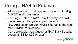 Using a NAS to Publish Permissions