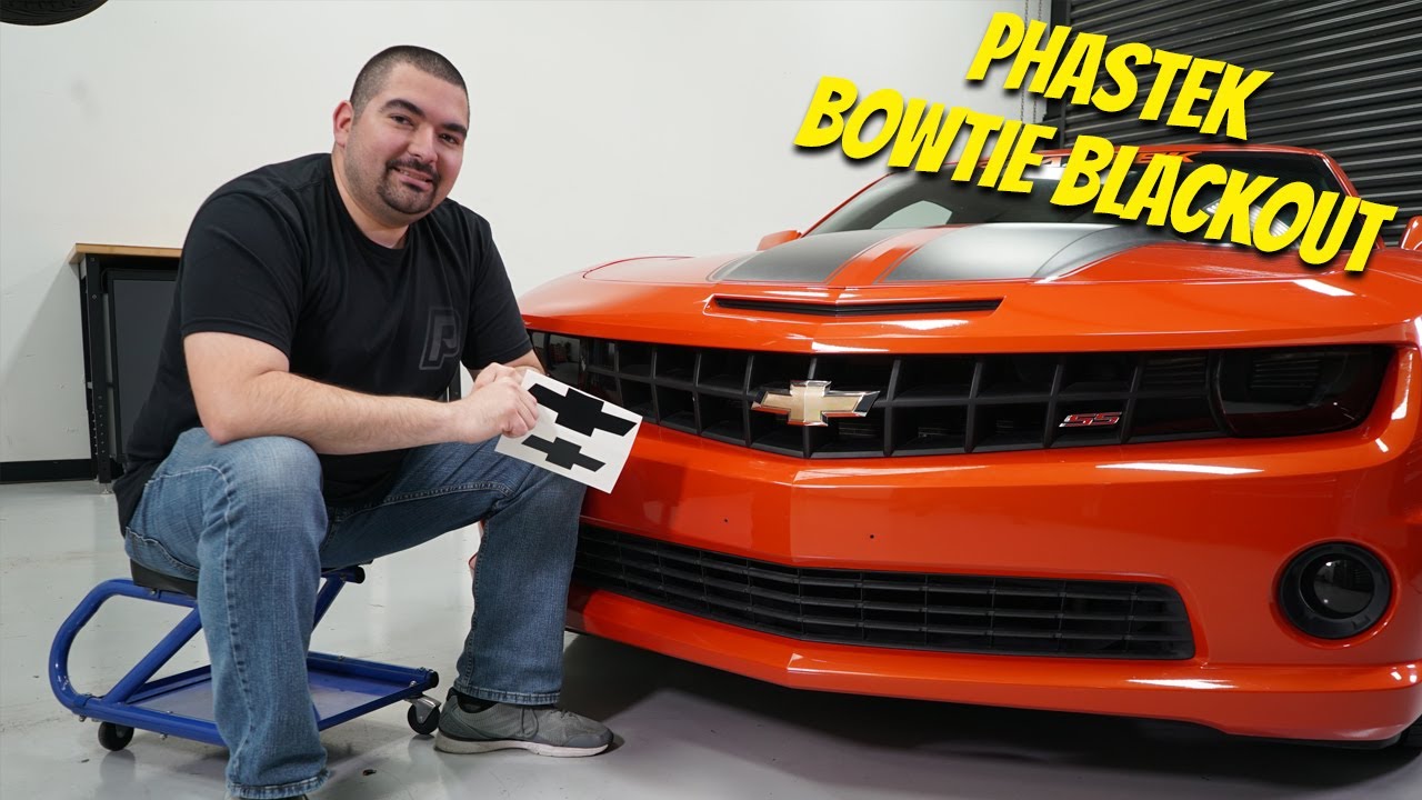 2010-2013 Camaro Vinyl Bowtie Blackout Kit - Phastek Installation - YouTube