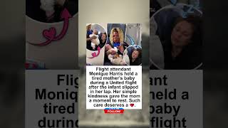 Flight Attendant Holds Baby So Exhausted Mom Can Rest Mid-Flight #short #storytrending