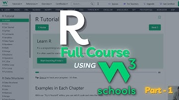 W3Schools R Programming Tutorial for Absolute Beginners (Part-1) | R Programming using W3Schools