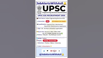 🔥UPSC ESE 2026 Notification Out | 474 Engineering Services Posts | Apply Online Now #IES #Ep129