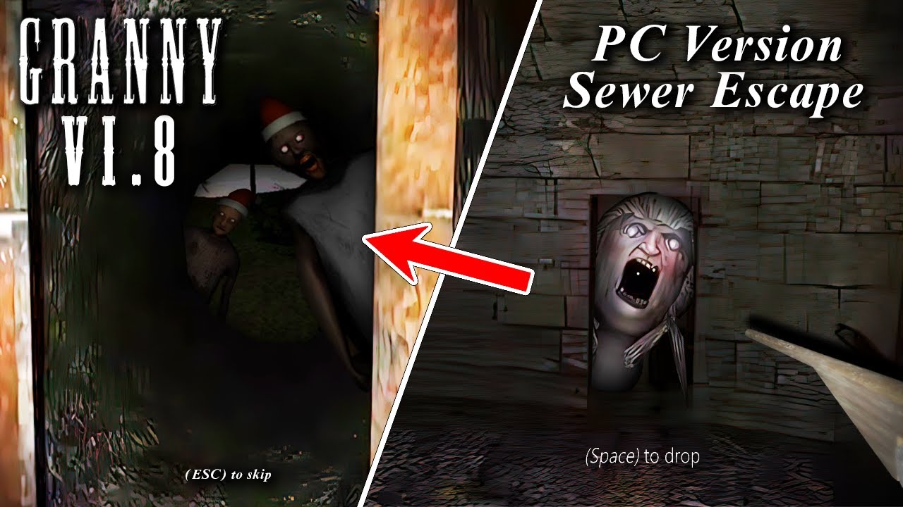 Granny v1 8 pc version mod sewer escape full gameplay youtube