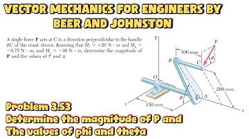 Determine the magnitude of P and angle phi | Vector Mechanics Beer & Johnston | Engineers Academy