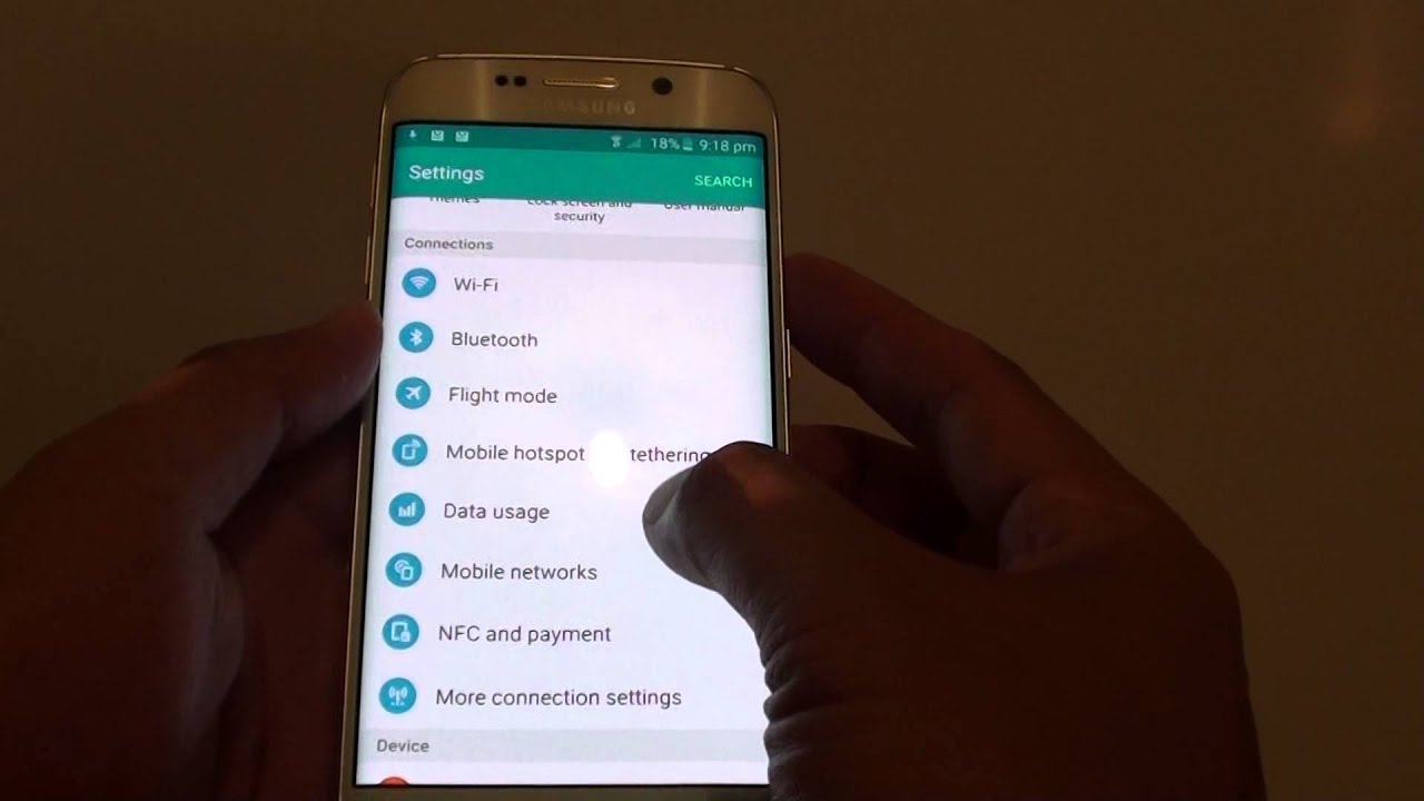 Samsung Galaxy S6 Edge: How to Enable / Disable Data Roaming - YouTube