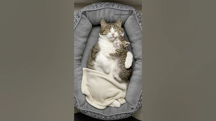 Mother Cat’s Gentle Care Makes Her Kitten Sleep Peacefully