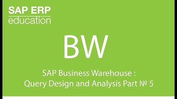 SAP Business Warehouse Query Design and Analysis part 5