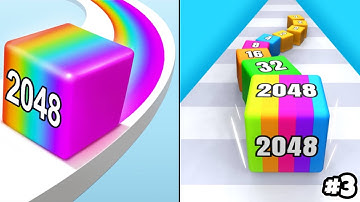 Jelly Run 2048 vs Jelly Tube Run 2048 ✦ ASMR Gameplay Android iOS • 2048 Number Merge Race Games (3)