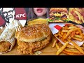 Asmr kfc food fried chicken burgersandwich  spicy fries mukbang no talking eating sounds