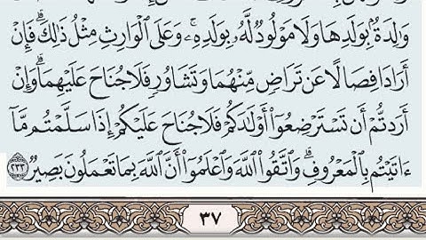 سورة البقرة من آية ٢٣٣ إلى آية ٢٤٢
