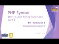 BIT Sem 3 - Web | 2. 9. Mostly used string functions in PHP - Part 2