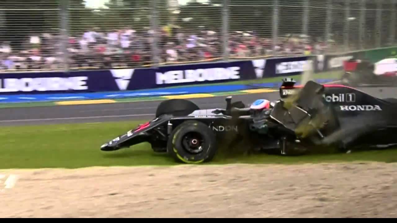 Crash Alonso Guterriez F1 2016 Melbourne  Авария Алонсо и Гутьерреса в Мельбурне 2016