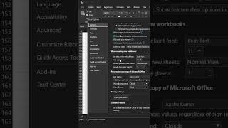 Dark theme in Excel || Excel shorts || excel video || shorts