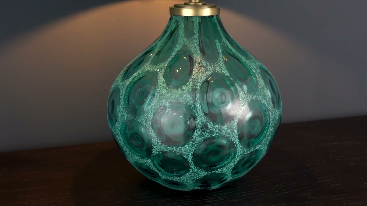 Urna Table Lamp: Blue Teal Glass Base Only | Lamp Genius