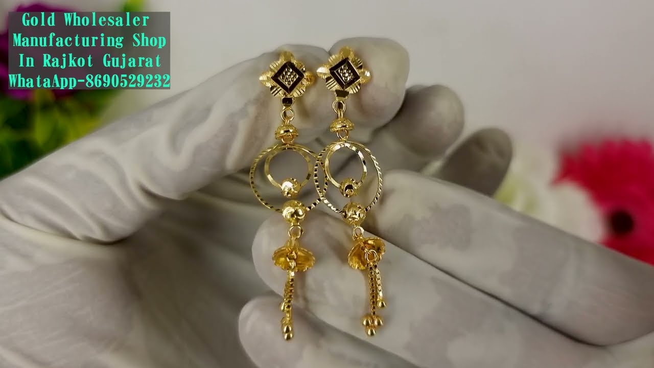 latest light weight gold earrings designs 2023
