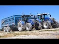 Moisson en  nh cr 990  3 tracteurs fendt blue power 